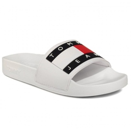 Tommy Hilfiger Tongs Tommy Jeans Flag Pool Slide W EN0EN00474-YBS blanc 1