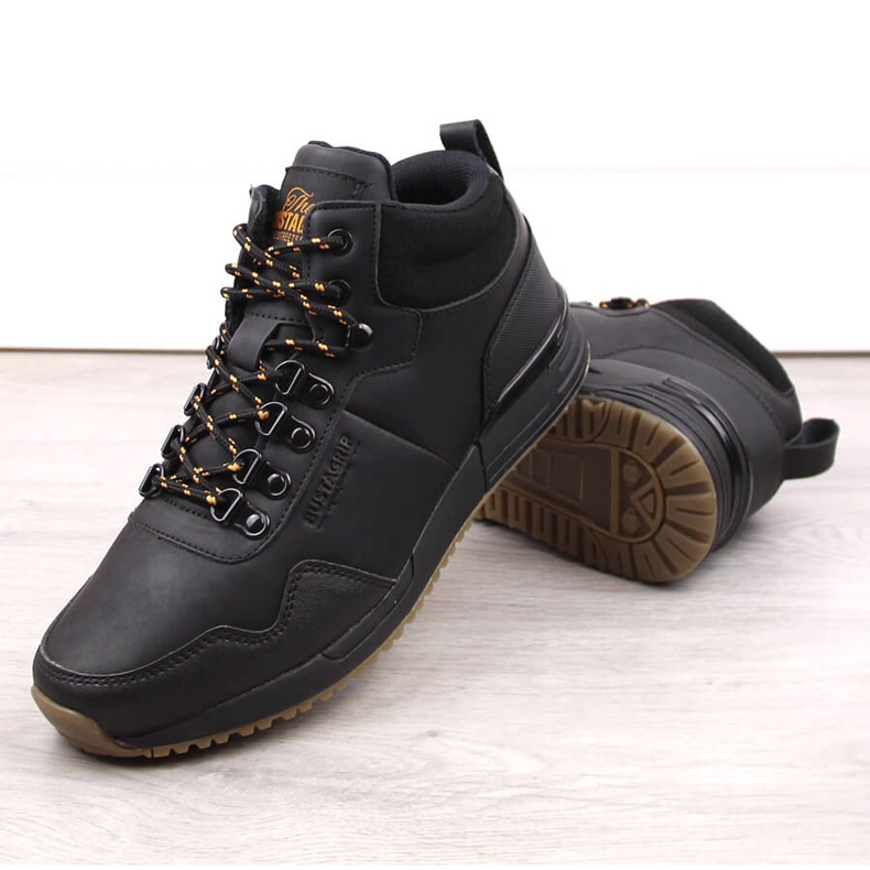 Chaussures en cuir noir pour hommes Jogger Pro Bustagrip 1