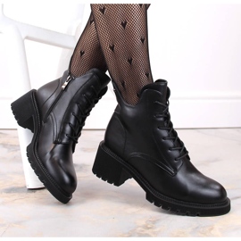 Bottes isolées à lacets et à fermeture éclair pour femme, noir Filippo DBT4858 1