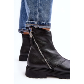 Bottines plates en cuir pour femmes Laura Messi 2620/975 Noir le noir 1