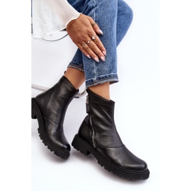 Bottines plates en cuir pour femmes Laura Messi 2620/975 Noir le noir 2