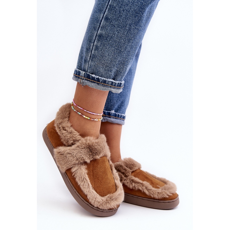 Sailey Chaussons Camel pour Femme avec Fourrure brun 1