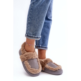 Chaussons Femme Avec Fourrure Gris Sailey 1