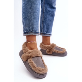 Chaussons Femme Avec Fourrure Gris Sailey 2
