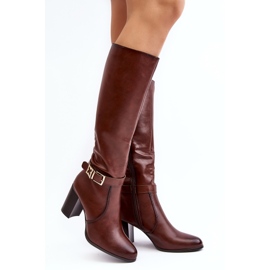 Sergio Leone Bottines à Talons Hauts et Boucle pour Femme, Marron Chaud Sendilia brun 1 Sergio Leone Bottines à Talons Hauts et Boucle pour Femme, Marron Chaud Sendilia brun 1