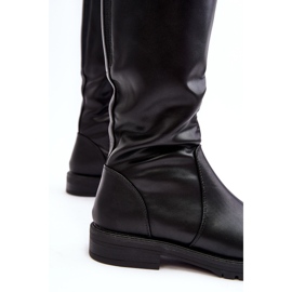 Sergio Leone Bottes isolées à talons plats pour femme, noir Evelio le noir 4