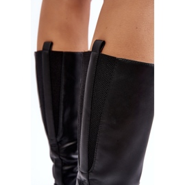 Sergio Leone Bottes isolées à talons plats pour femme, noir Evelio le noir 5