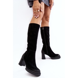 Cuissardes Femme En Daim Lemar Noir Ceraxa le noir 3