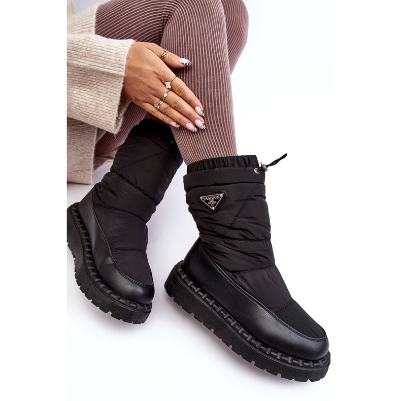 Bottes de neige à semelle épaisse pour femme, Lureta noire 2