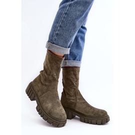 Bottes à enfiler pour travailleurs sur un talon plat, vert Divella 1