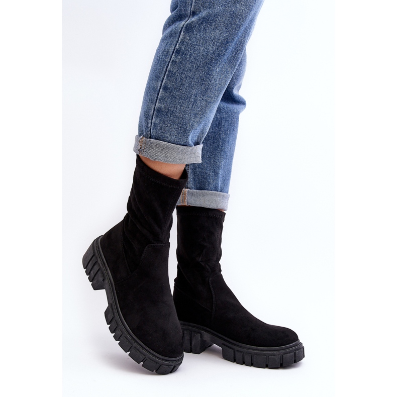 Bottes à enfiler pour travailleurs à talons plats, noir Divella 1