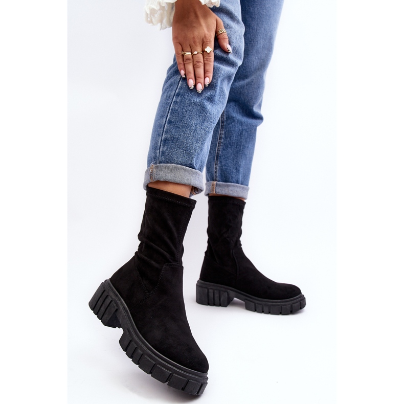 Bottes à enfiler pour travailleurs à talons plats, noir Divella 2