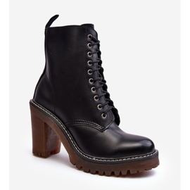 Bottines à lacets pour femmes noires Arove le noir 2