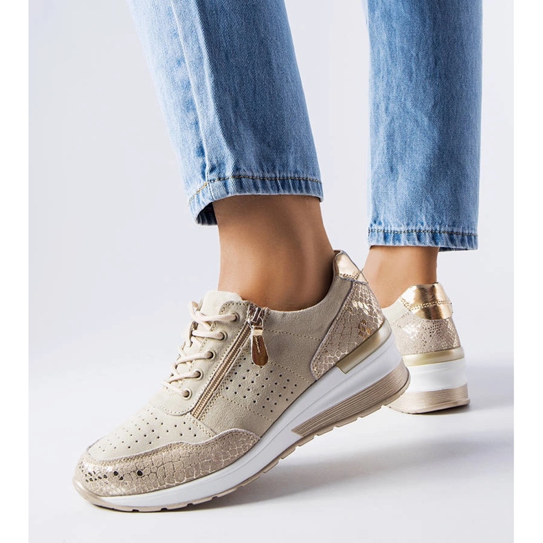 Chaussures en cuir ajouré beige Jazzar 1