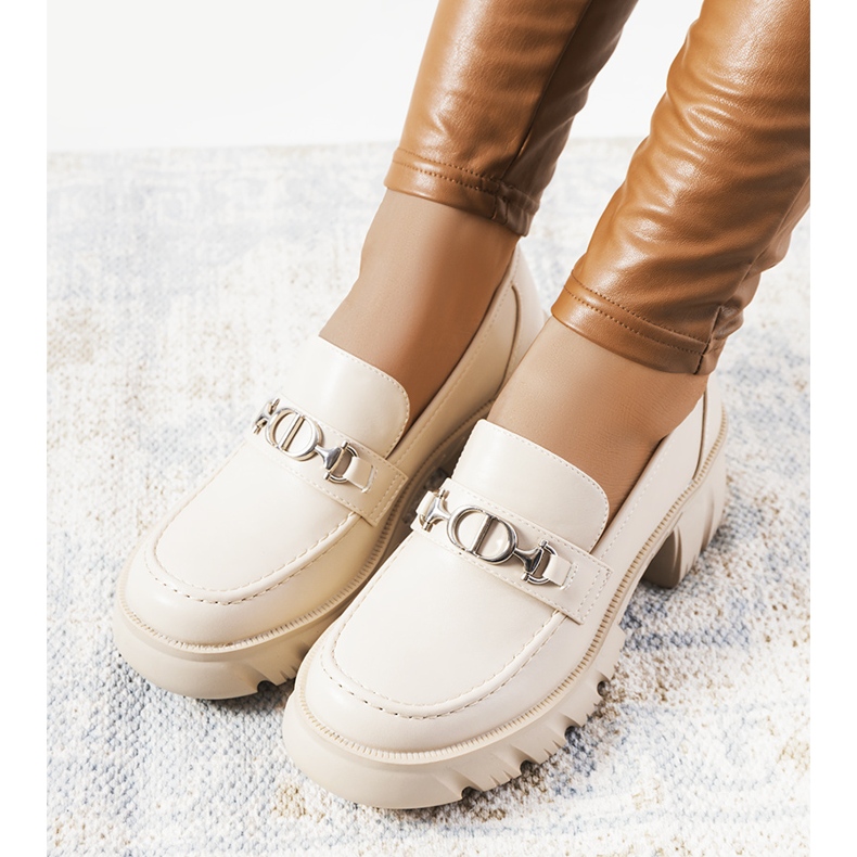 Mocassins beiges sur semelle épaisse Brant 1