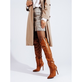 Bottines à talons femme Shelovet camel brun 1