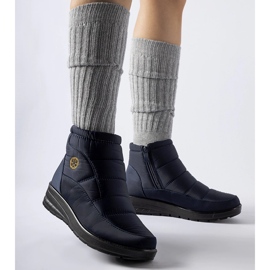 News Boots de neige bleu marine à talon bas 1