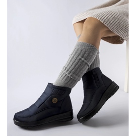 News Boots de neige bleu marine à talon bas 2