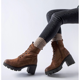 Bottines à talons en daim marron Romilda noir 1