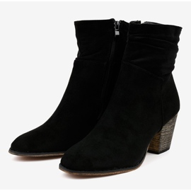 Bottines en daim noir sur le poteau LY69 le noir 2