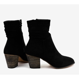 Bottines en daim noir sur le poteau LY69 le noir 3