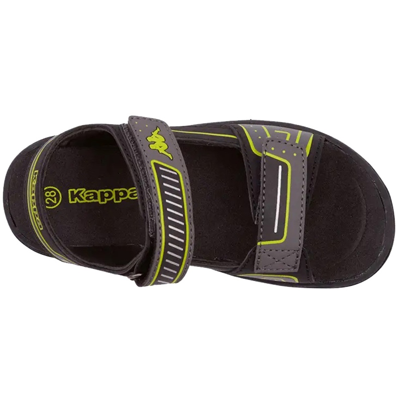 Kappa Paxos sandales pour enfants noir et citron vert 260864K 1133 le noir le noir 1