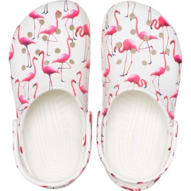 Sabots enfants Crocs Classic Party Kids blanc et rose 207826 1CW blanche 2