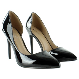 Beaux talons avec une échancrure LT42 Noir le noir 3