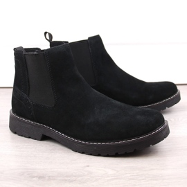 Bottines Chelsea en cuir suédé pour homme, slip-on noires Filippo MBT5003 le noir 1