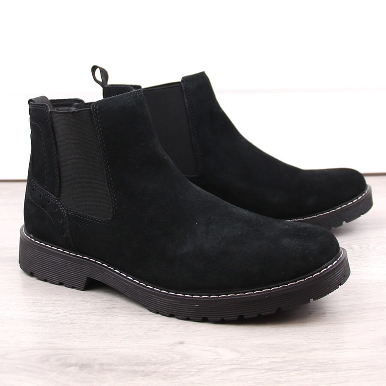 Bottines Chelsea en cuir suédé pour homme, slip-on noires Filippo MBT5003 1