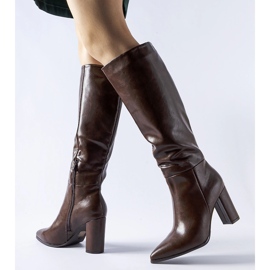 Bottes à talons hauts Glassboro marron foncé brun 1