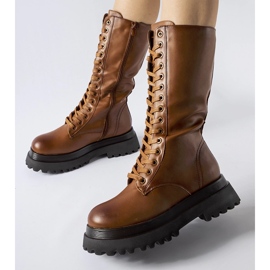 Bottes hautes isolées marron d'Upton brun 1 Bottes hautes isolées marron d'Upton brun 1