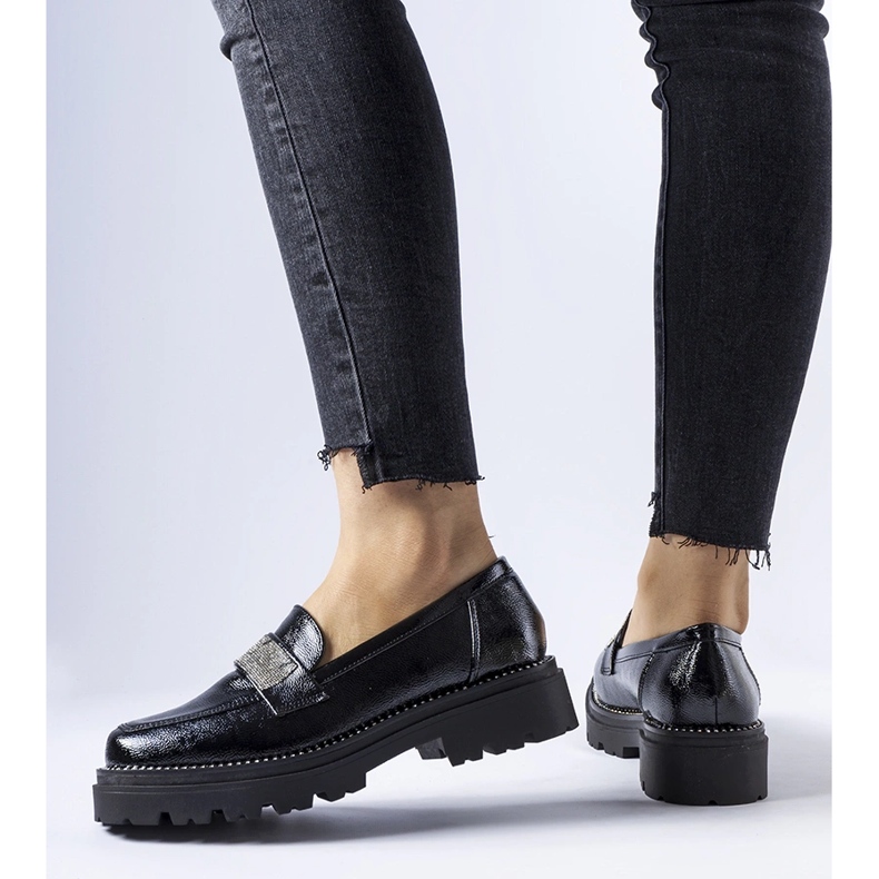 Mocassins Fecteau vernis noirs le noir 1