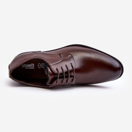 Chaussures en cuir pour hommes marron foncé Harene brun 2