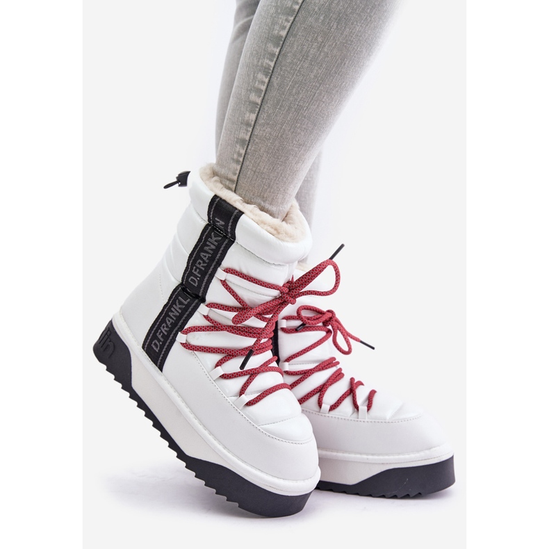 Bottes de neige pour femmes à semelle épaisse Vegan D.Franklin DFSH371007 Blanc blanche 1