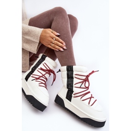 Bottes de neige pour femmes à semelle épaisse Vegan D.Franklin DFSH371007 Blanc blanche 2