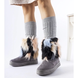 Bottes de neige isolées grises avec fourrure de Cordero 1