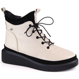 Filippo W PAW482 bottes plateforme isolées en cuir beige blanc 1