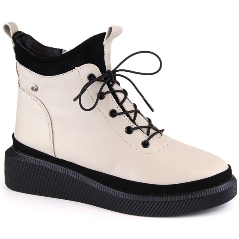 Filippo W PAW482 bottes plateforme isolées en cuir beige blanc 1