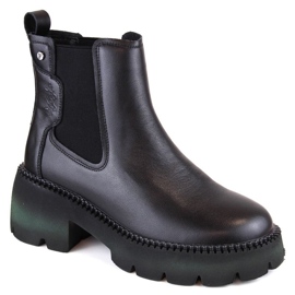 Filippo W PAW484 bottines Chelsea isolées en cuir noir le noir 1