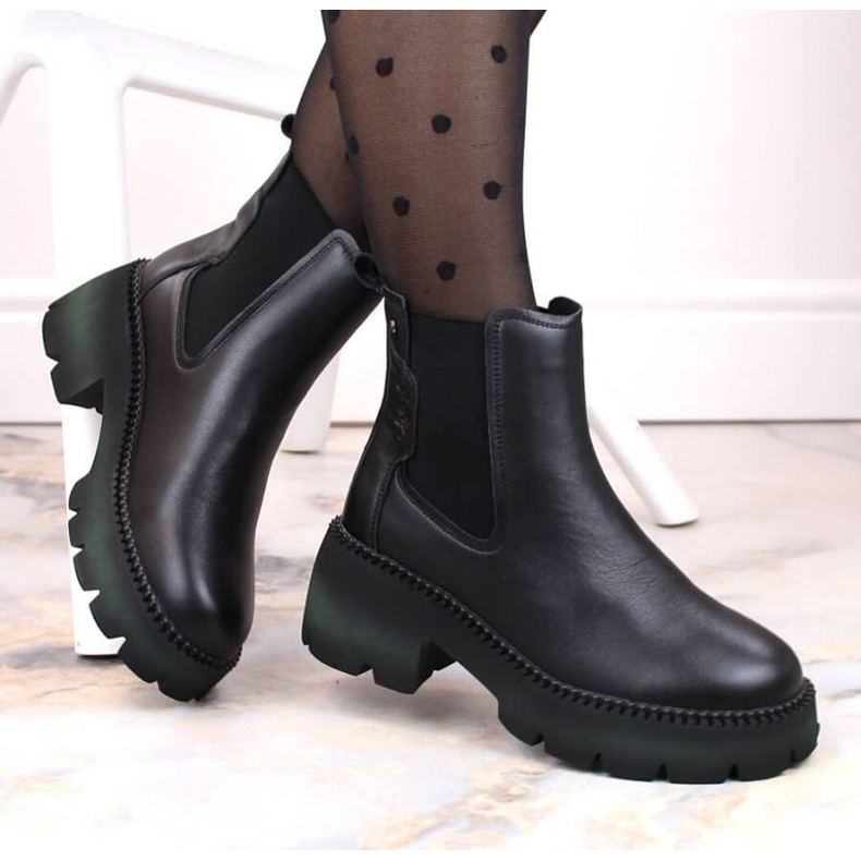 Filippo W PAW484 bottines Chelsea isolées en cuir noir le noir 2