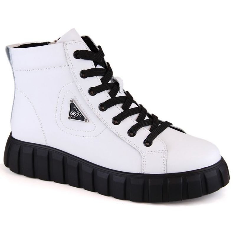 Bottines en cuir sur plateforme Filippo W PAW382B, blanc 1