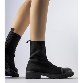 Bottines chaussettes noires avec strass de Vail 1