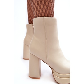 Sweet Shoes Bottines pour femmes à talon haut et plateforme, Sandstra beige clair 2