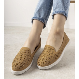 Mocassins camel à motif Catwalk ajouré brun 1