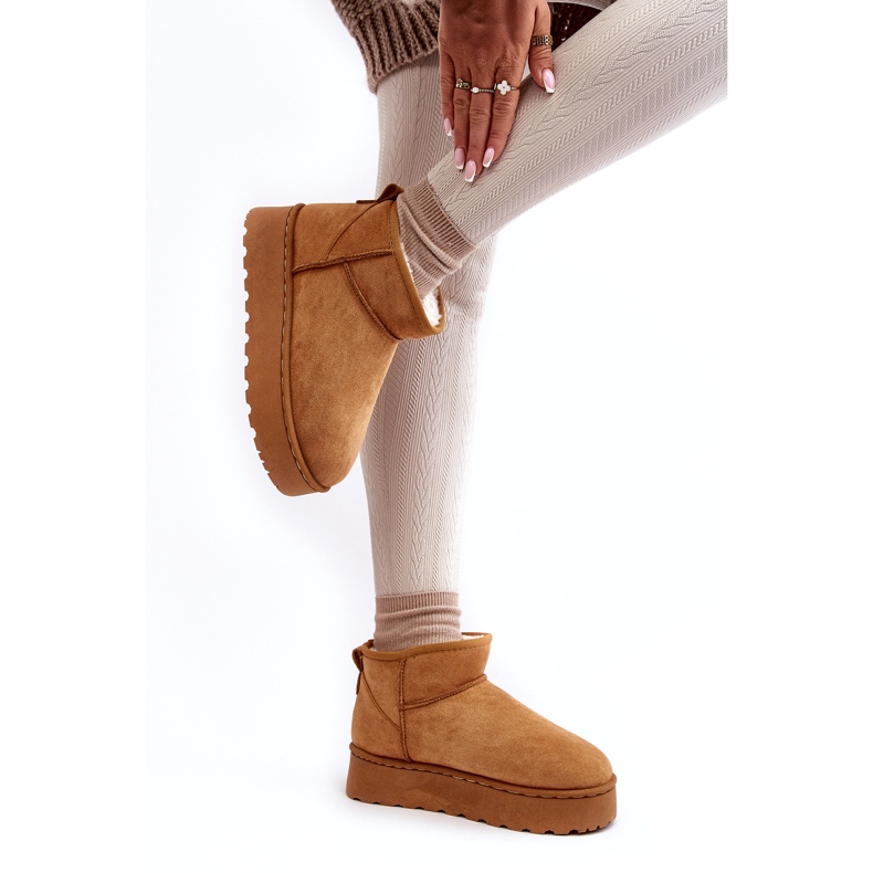 Bottes de neige à plateforme pour femmes isolées avec fourrure Camel Xamella brun 2