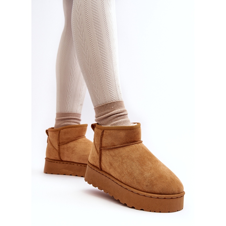 Bottes de neige à plateforme pour femmes isolées avec fourrure Camel Xamella brun 1