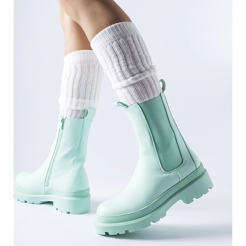 Bottines Bethesda vert clair légèrement isolées 1