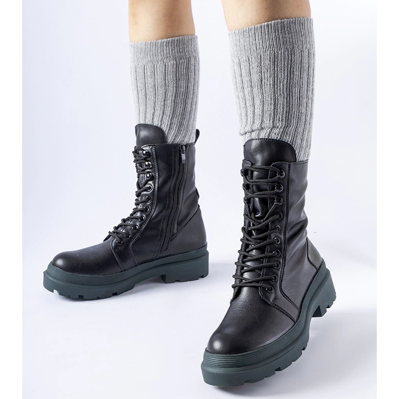 Baskets noires à semelle Quennie colorée le noir 1