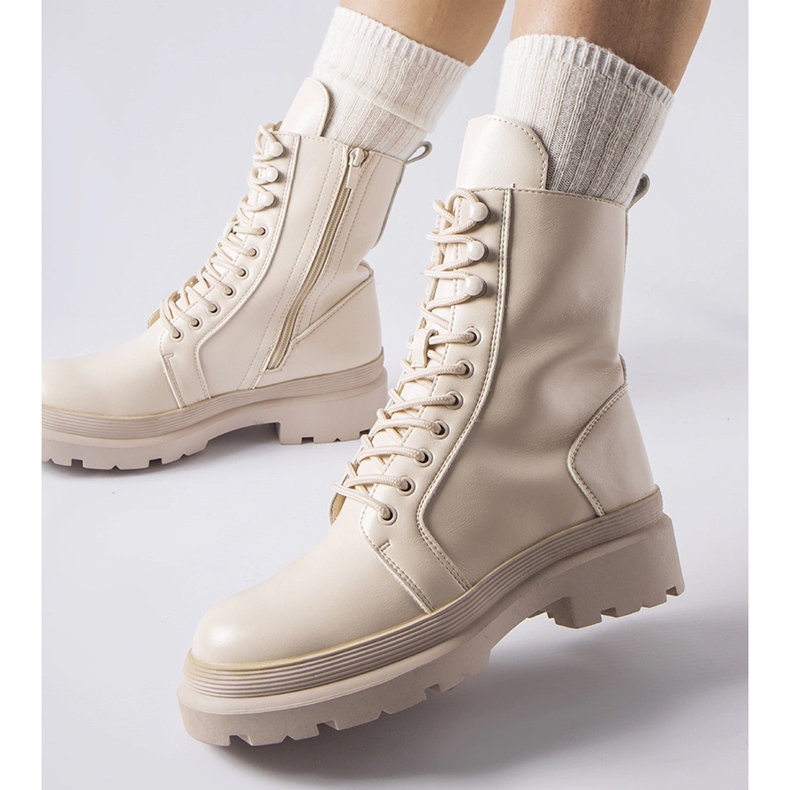 Bottines plates beiges avec protecteur Zacharie 1